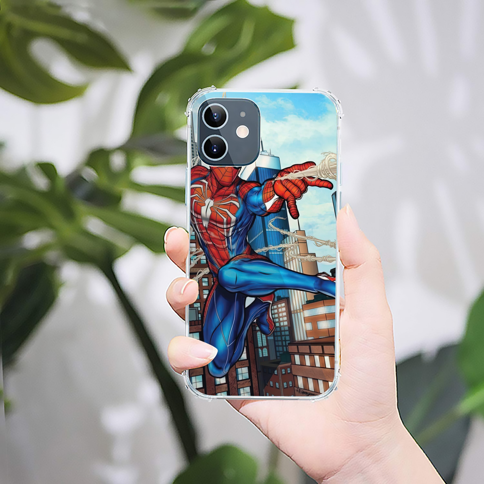 （画像用） Spider Man スパイダーマン 【iPhone 12シリーズ対応】透明スマホケース（クリアソフトケース）